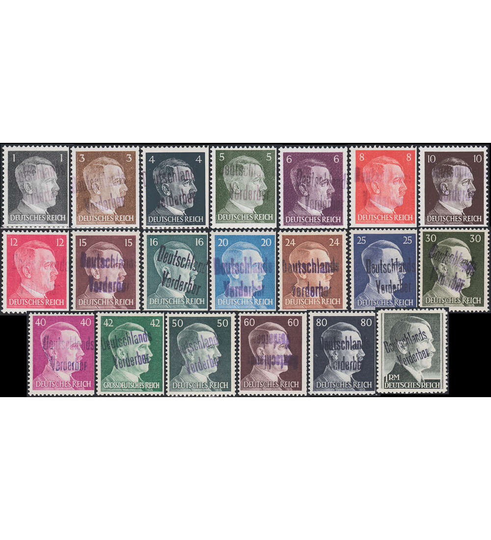 Lokalausgabe Mei�en postfrisch 1 Pfennig - 5 Mark m. Aufdruck Deutschlands Verderber