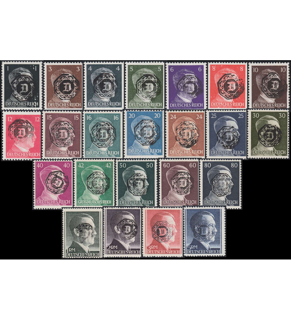 Lokalausgabe L�bau Nr. 3-25 gepr�ft und signiert von 1 Pfennig bis 5 Mark