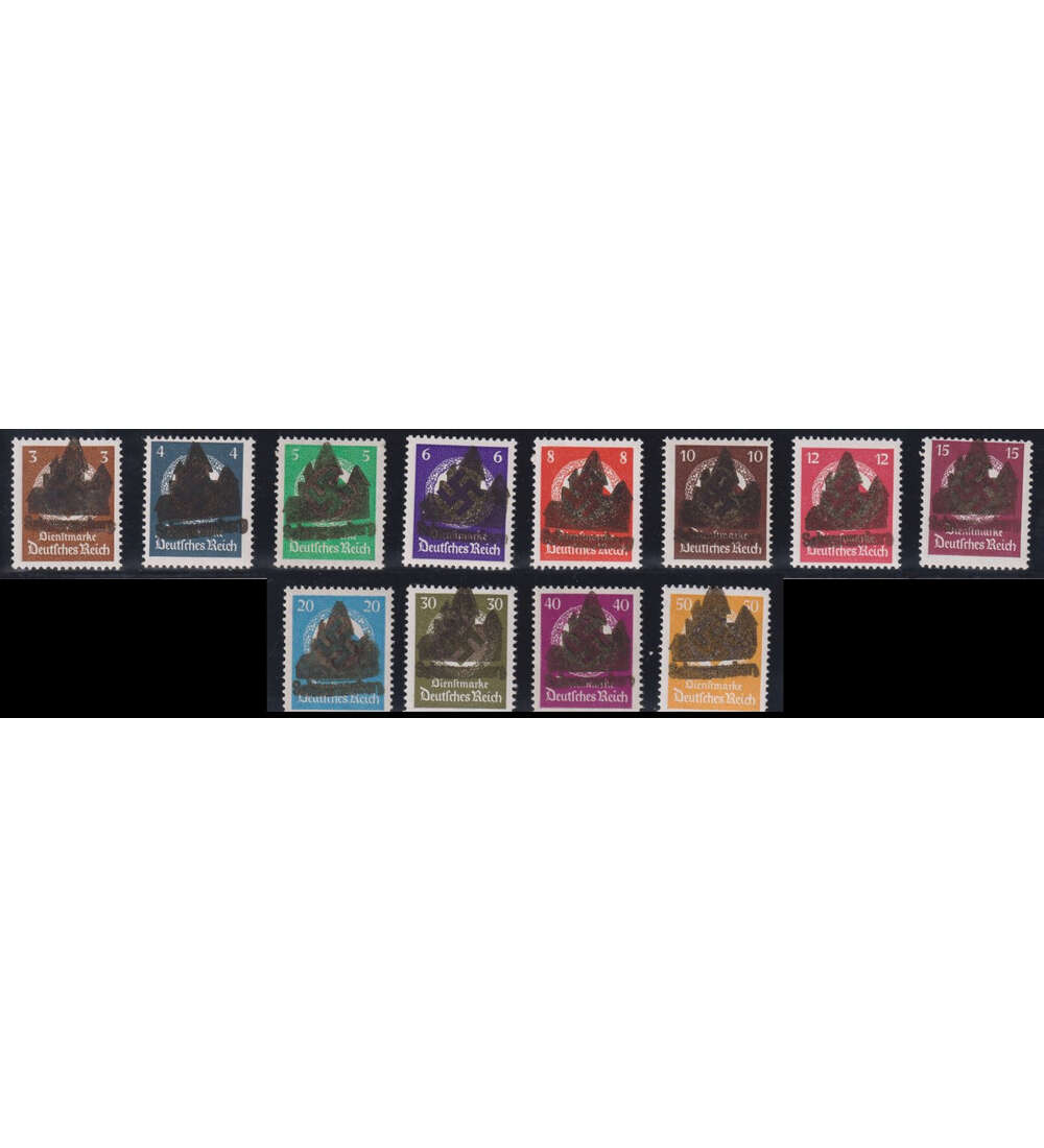 Lokalausgabe Schwarzenberg Dt. Reich Dienstm. Nr. 132-143 mit Handstempelaufdruck gepr.