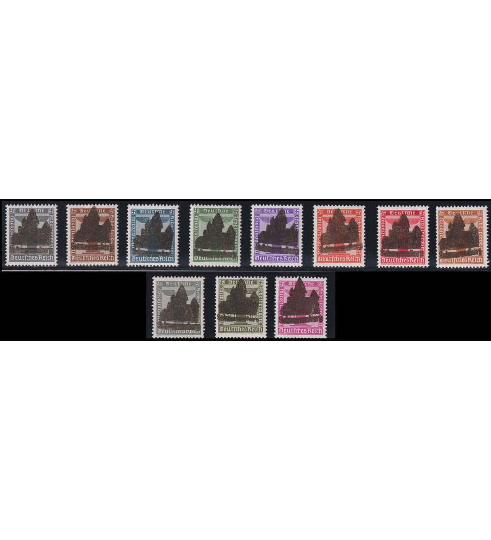 Lokalausgabe Schwarzenberg Dt. Reich Dienstm. Nr. 155-165 mit Handstempelaufdruck gepr.