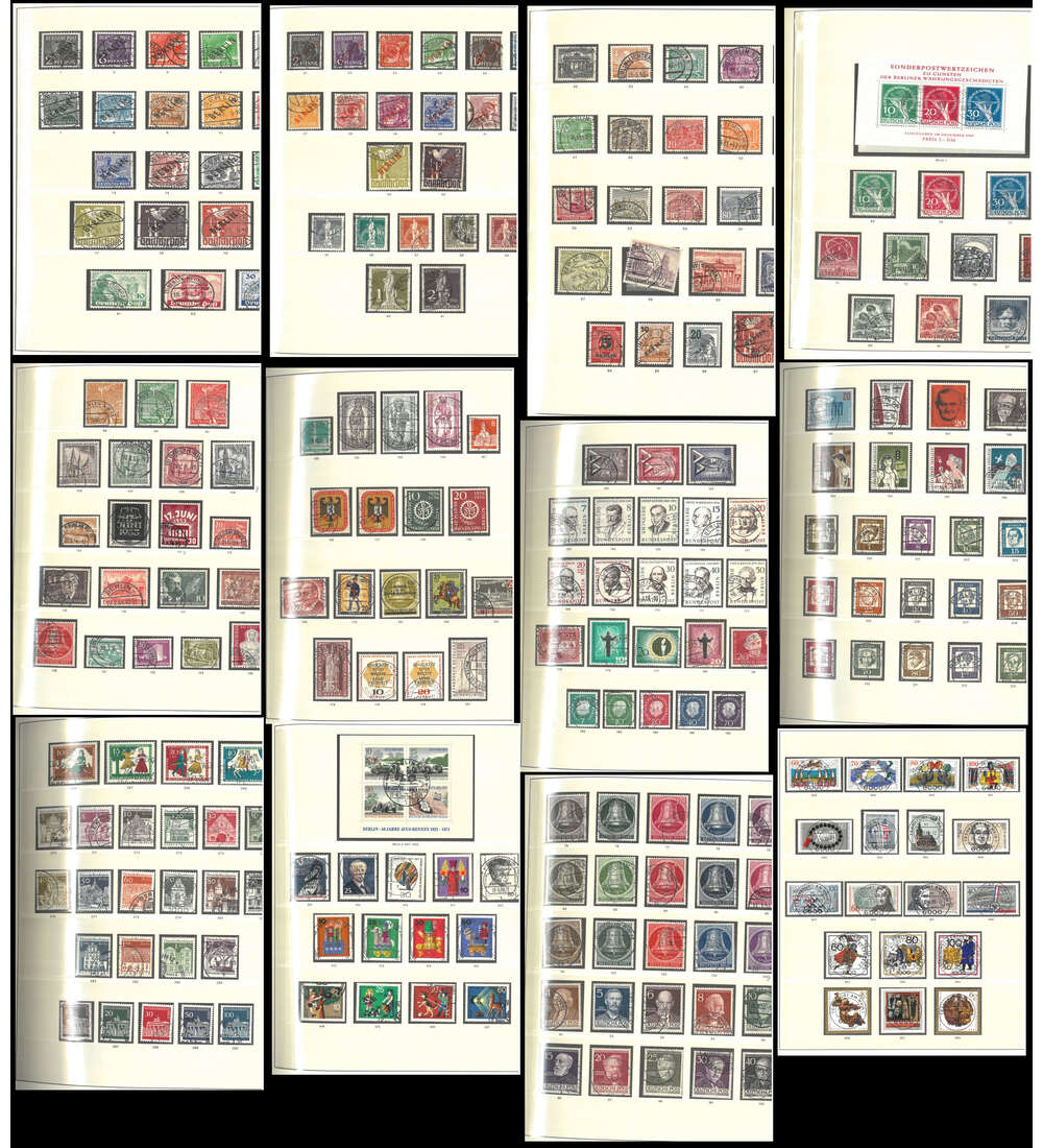 Berlin - Komplettsammlung von 1948 bis 1990 gestempelt gute Werte geprft u. signiert