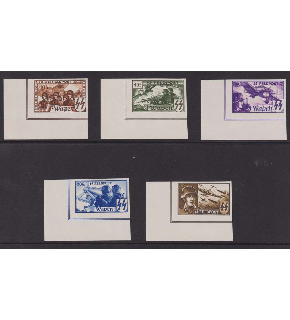 Dt. Besetzung Belgien Nr. XV - XIX B postfrisch als Eckrandsatz Luftwaffe 1944