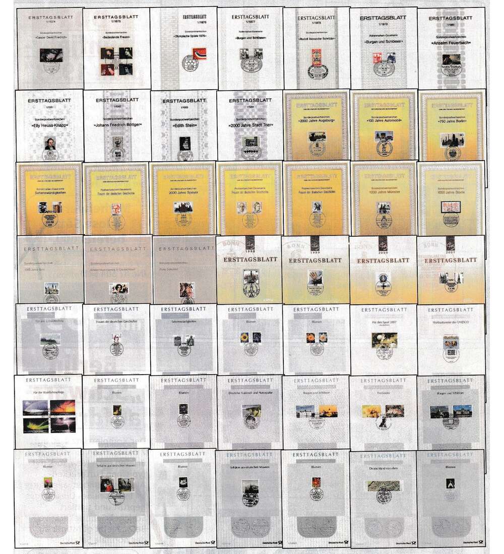 BRD Erstagsblatt-Sammlung von 1974 bis 2022 alles in 21 Alben der dt. Postphilatelie