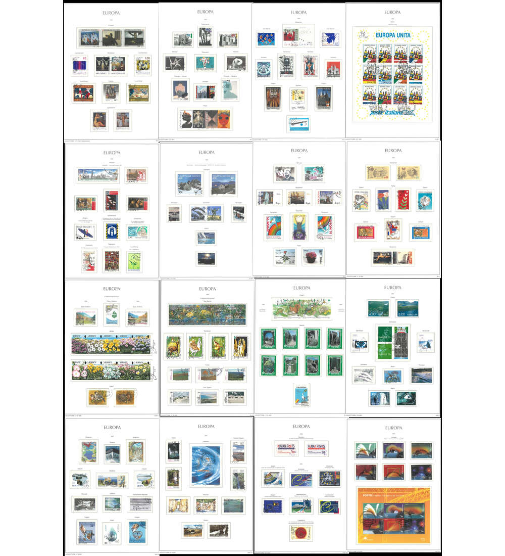 Europa Cept 1956 - 2001 Top-Kollektion gestempelt in 4 Leuchtturm-Falzlosalben