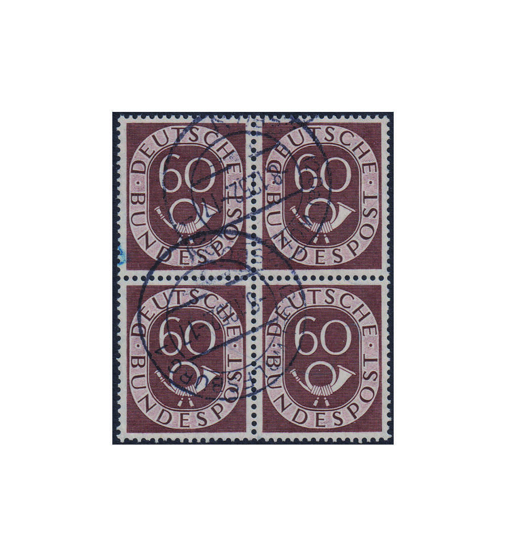 BRD Posthorn-Viererblock Nr. 135 gestempelt im Vierer- block 60 Pfennig-Wert