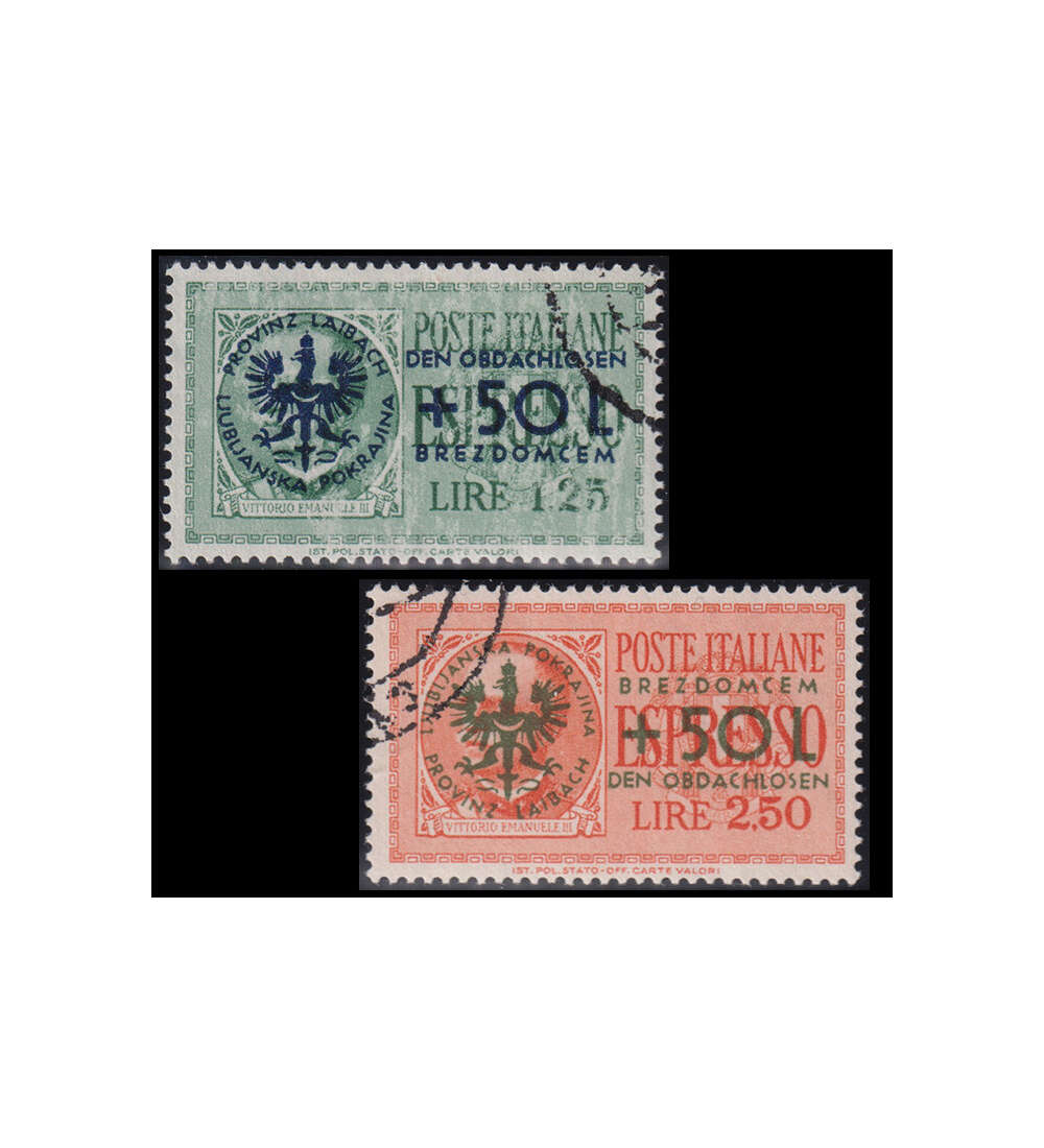 Dt. Besetzung - Laibach Nr. 31-32 Geflligkeitsab- stempelung Obdachlosen 1944