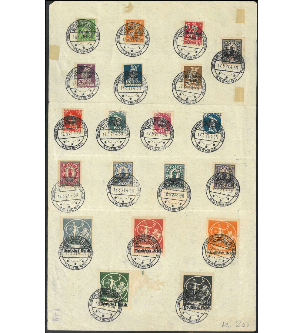 Dt. Reich - Abschiedsausgabe Nr. 119-138 auf Sonderblatt m. Sonderstempel Bad Wrishofen