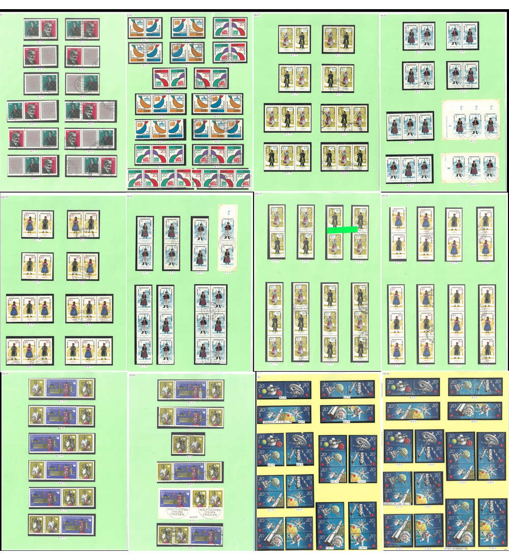 DDR-Zusammendruck-Kollektion von 1953 bis 1990 postfrisch und gestempelt