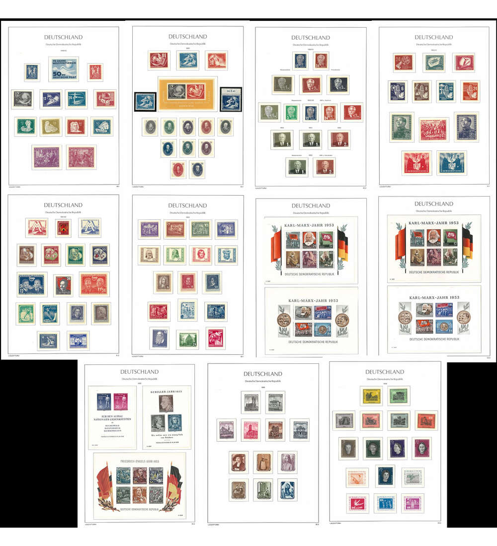 DDR 1949 - 1959 postfrisch 1960-1979 kostenlos dazu in 2 Leuchtturm-Falzlosalben