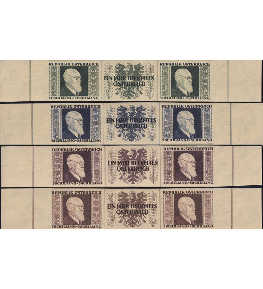 sterreich Renner 1946 Nr. 772-775 B postfrische waagerechte Zwischenstegpaare