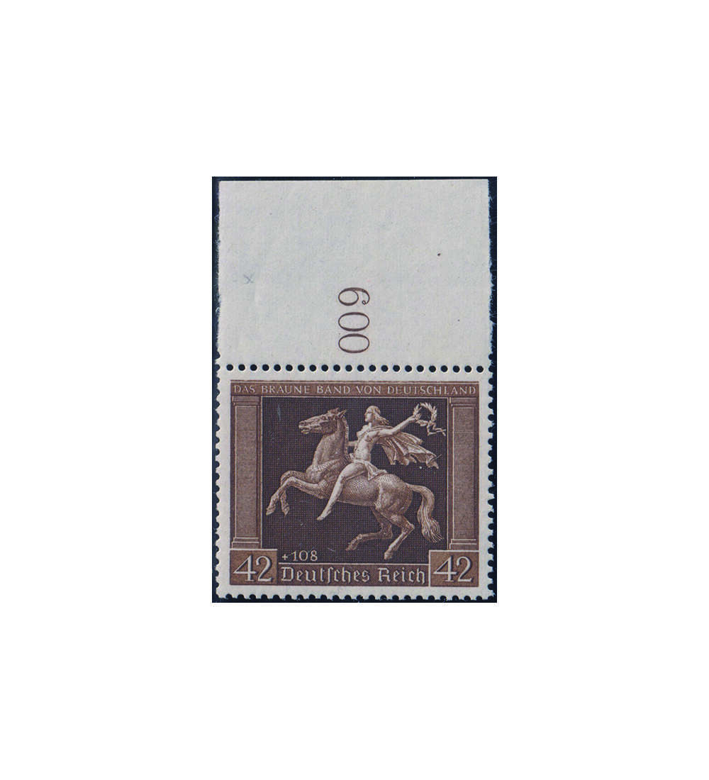 Dt. Reich Braunes Band 1938 Nr. 671 x postfrisch mit senk- rechter Gummiriffelung