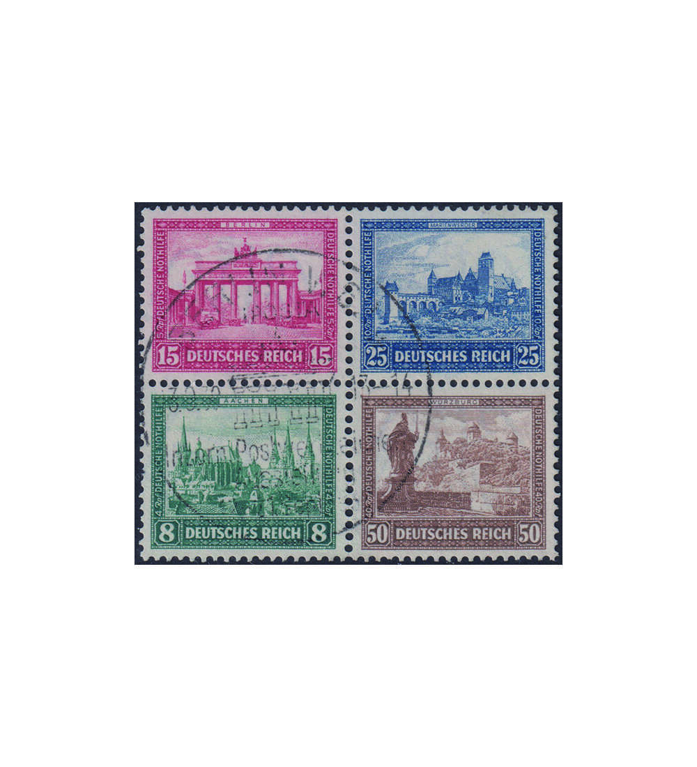 Dt. Reich IPOSTA-Herzstck Nr. 446-449 gestempelt geprft und signiert Schlegel