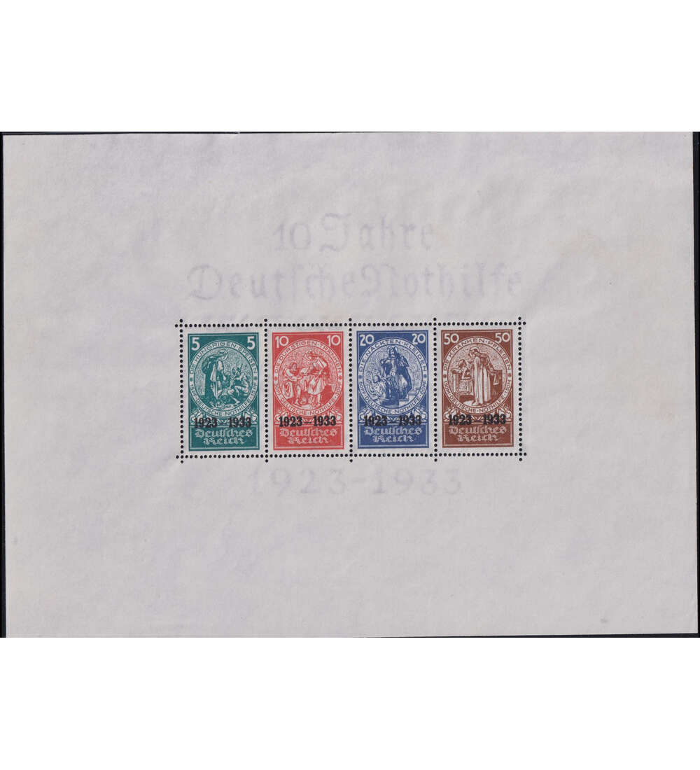 Dt. Reich Nothilfe-Block Block 2 postfrisch im Rand leider minimal unfrisch