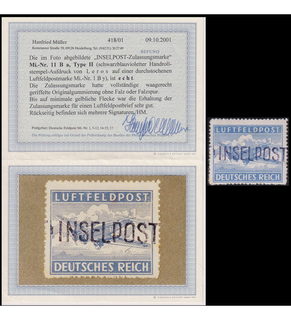 Deutsches Reich - Feldpost Nr. 11 B a mit Farbfotobefund