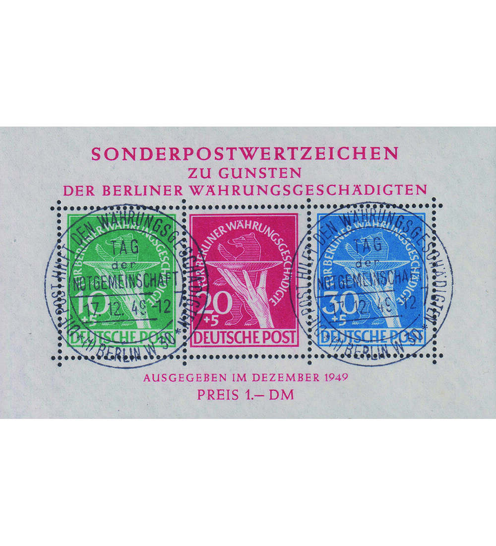Berlin - Block 1 gestempelt 2 Sonderstempel, geprft und signiert Schlegel
