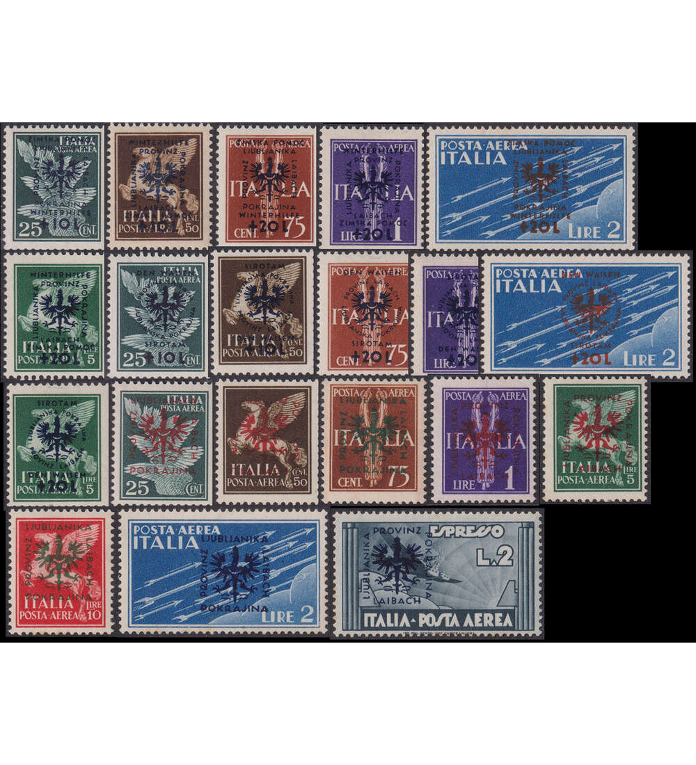 Dt. Besetzung Laibach Nr. 21-28, 33-38 und 39-44 postfrisch