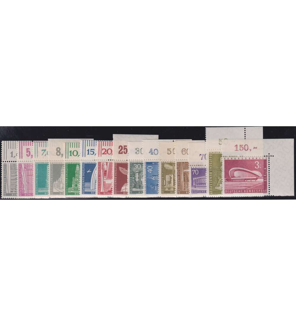 Berlin Berliner Stadtbilder Ecke oben rechts 15 Werte postfrisch