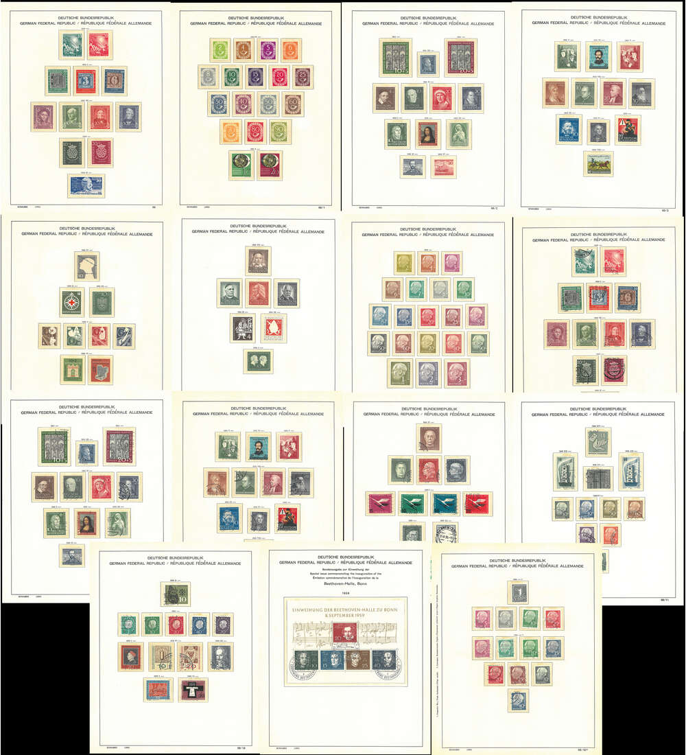 BRD 50er-Jahre Doppel-Kollektion von 1949 bis 1959 im Schaubek-Album