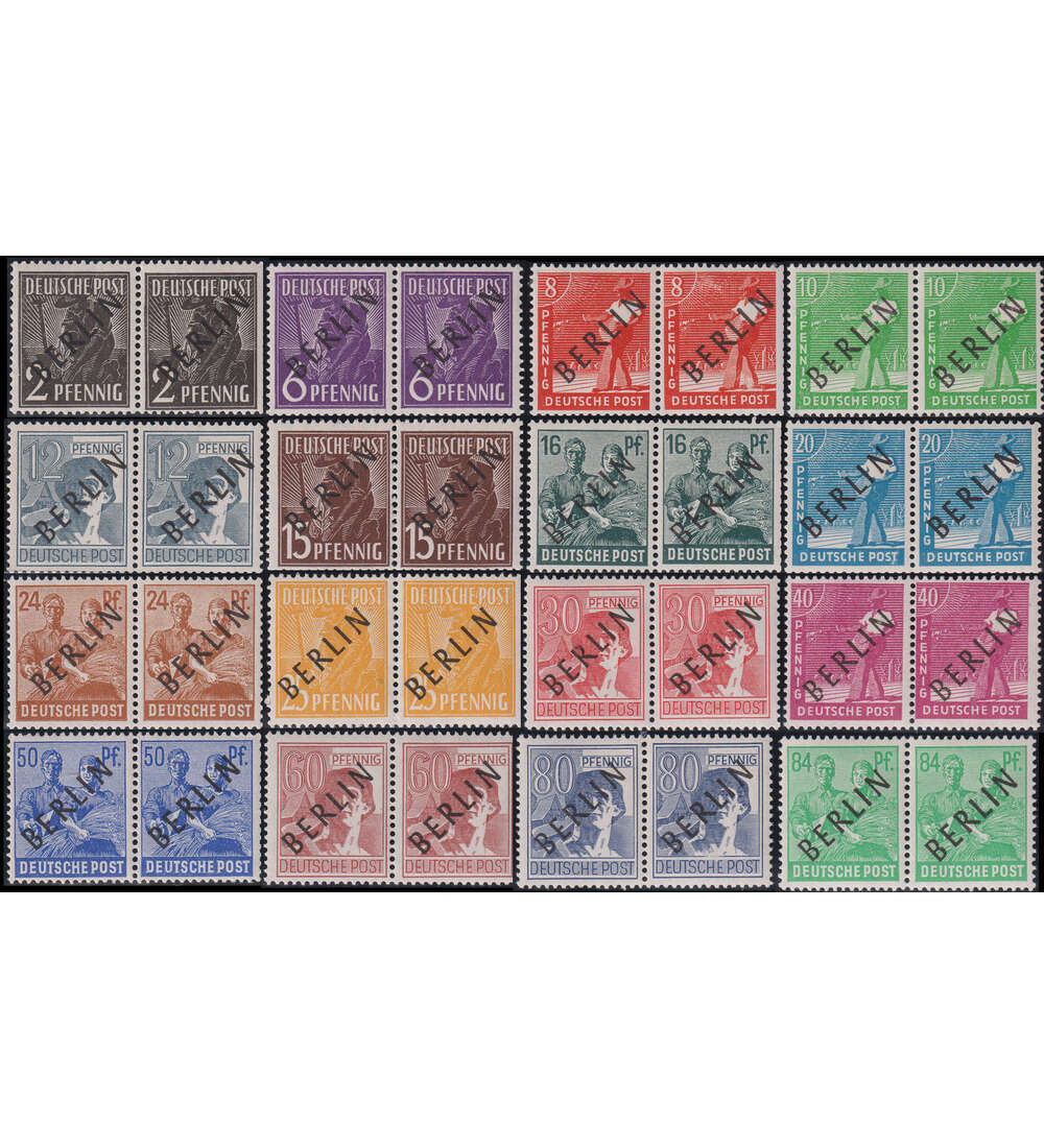 Berlin Schwarzaufdruck Nr. 1-16 postfrische waage- rechte Paare geprft Schlegel