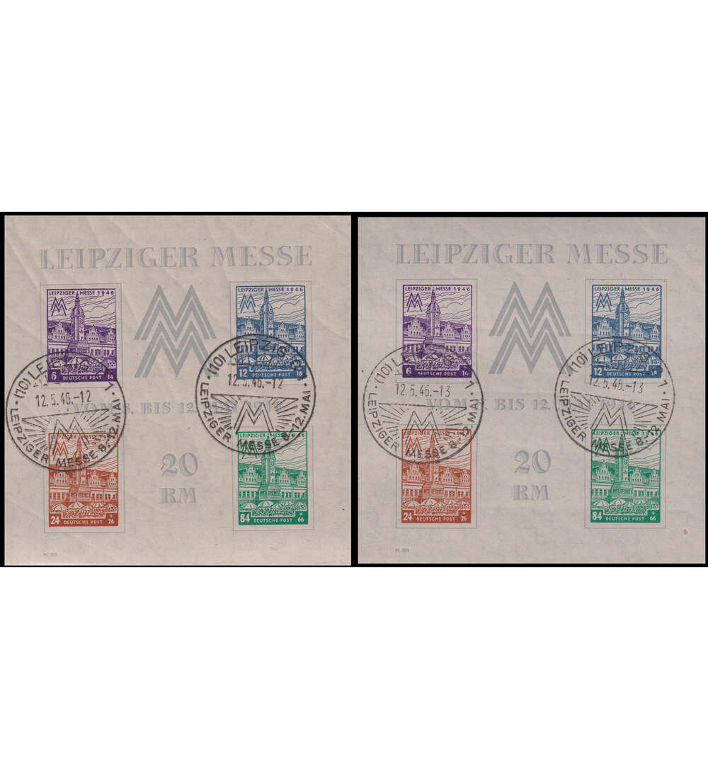 SBZ Messe-Blockpaar Block 5 X und Y gestempelt