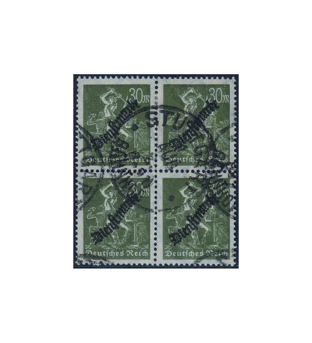 Deutsches Reich Viererblock Nr. D 76 gestempelt im Viererblock