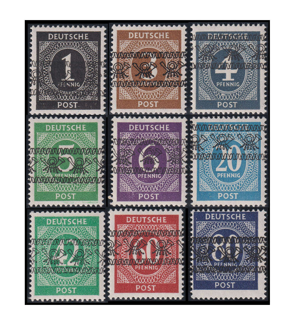 All. Besetzung - Bandaufdruck Nr. I-IX I postfrisch gepr�ft und signiert Schlegel