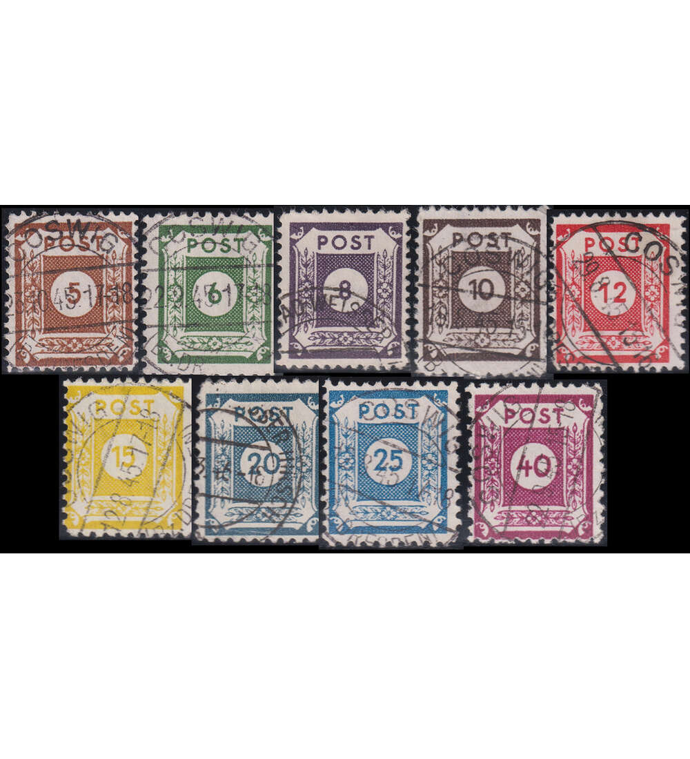 SBZ Postmeistertrennung Coswig Nr. 42-50 D gestempelt gepr�ft und typsigniert