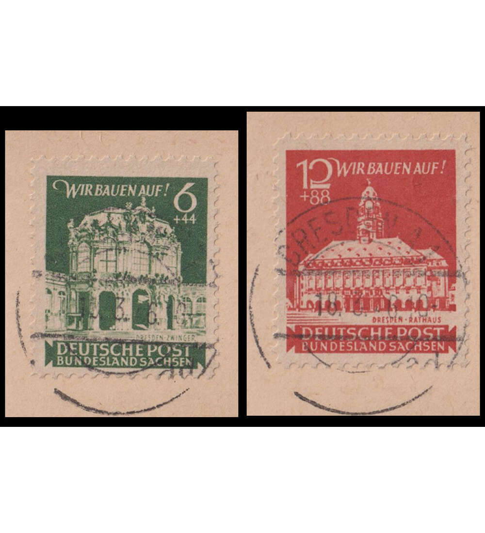 SBZ Wiederaufbau 1946 Nr. 64-65 b A auf Stempel- vorlage gepr�ft u. typsigniert