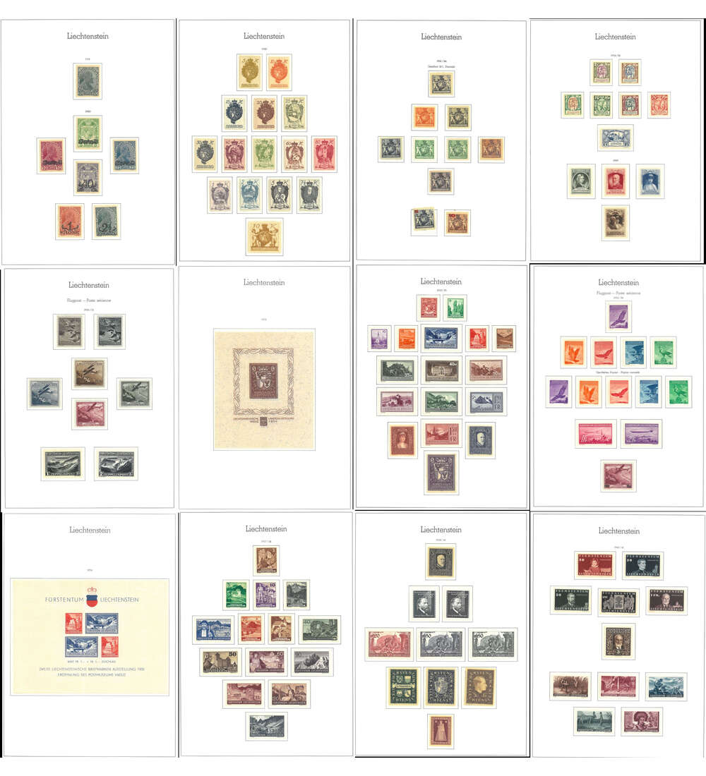 Liechtenstein-Luxuskollektion von 1912 bis 2021 postfrisch 2 Leuchtturm-Falzlosalben