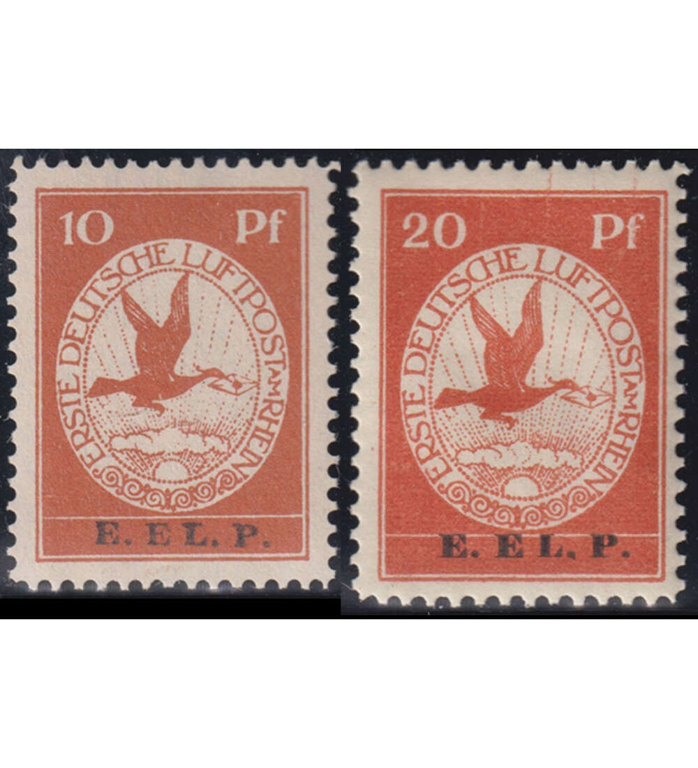 Deutsches Reich Flugpost 1912 Nr. V - VI postfrisch, geprft und signiert E.EL.P.