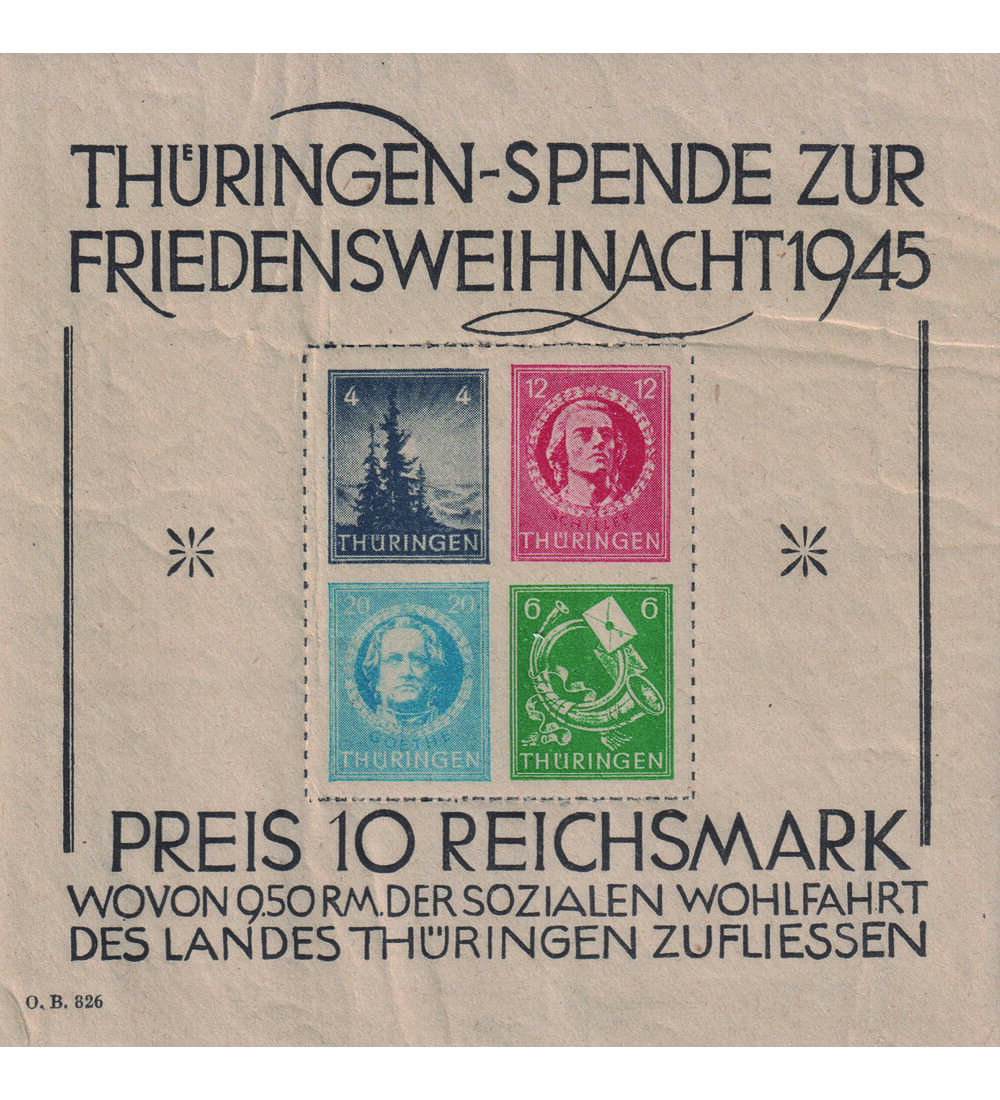 SBZ - Block 2 ungestempelt mit Farbfotoattest Dr. Jasch gro�er Weihnachtsblock