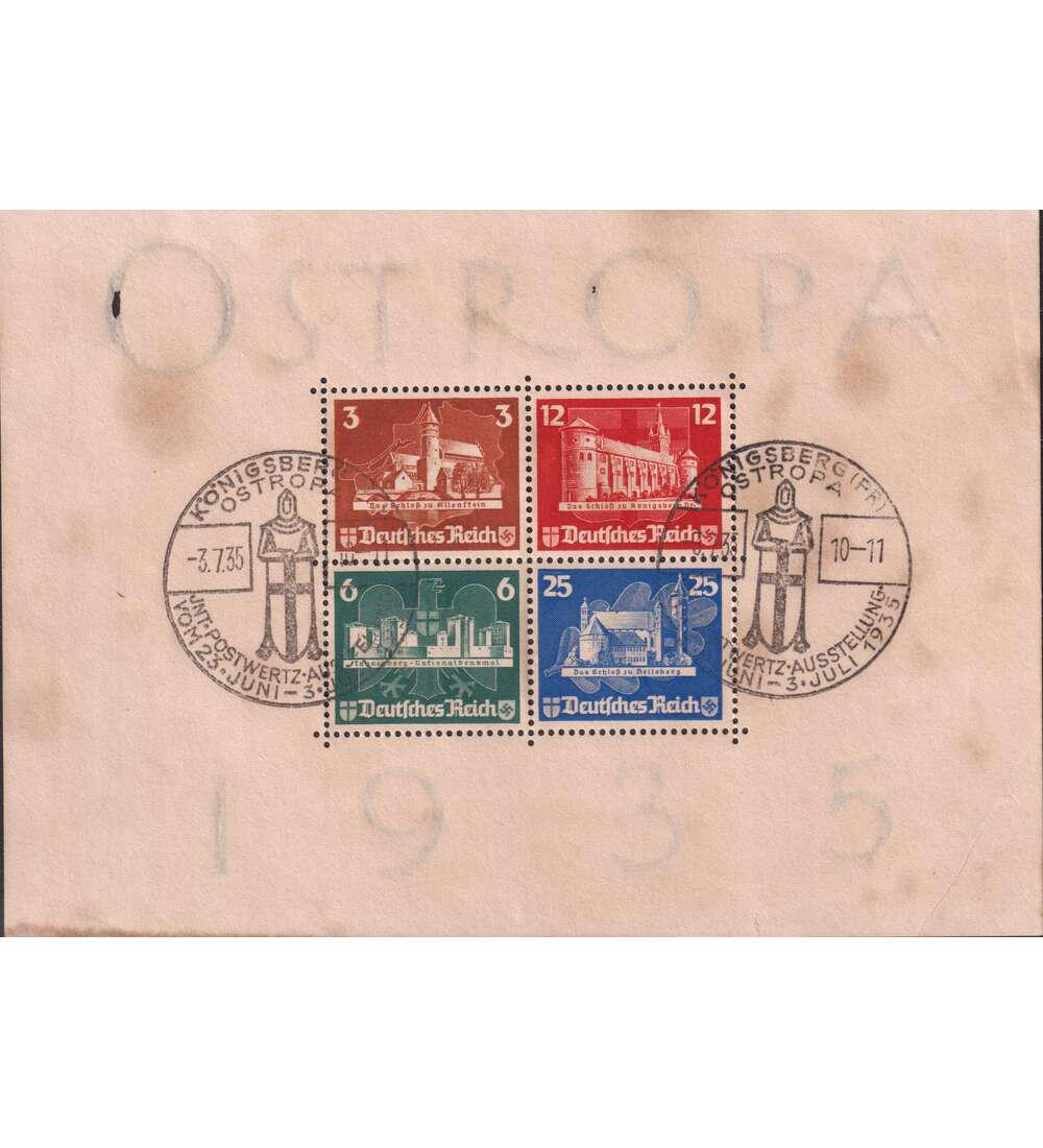 Deutsches Reich - Block 3 gestempelt, geprft, signiert OSTROPA-Block 1935
