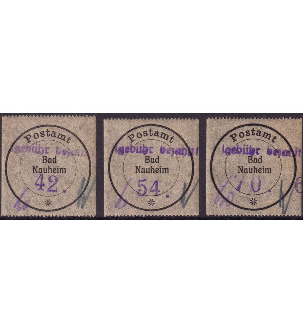 Lokalausgabe Bad Nauheim Nr. A 1 - A 3 postfrisch Postverschlusszettel 1946