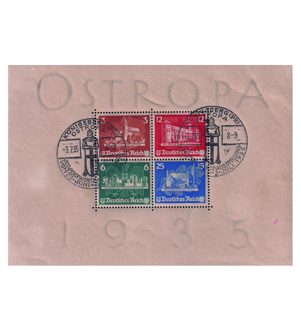 Dt. Reich Ostropa-Block Block 3 mit passendem Sonderstempel
