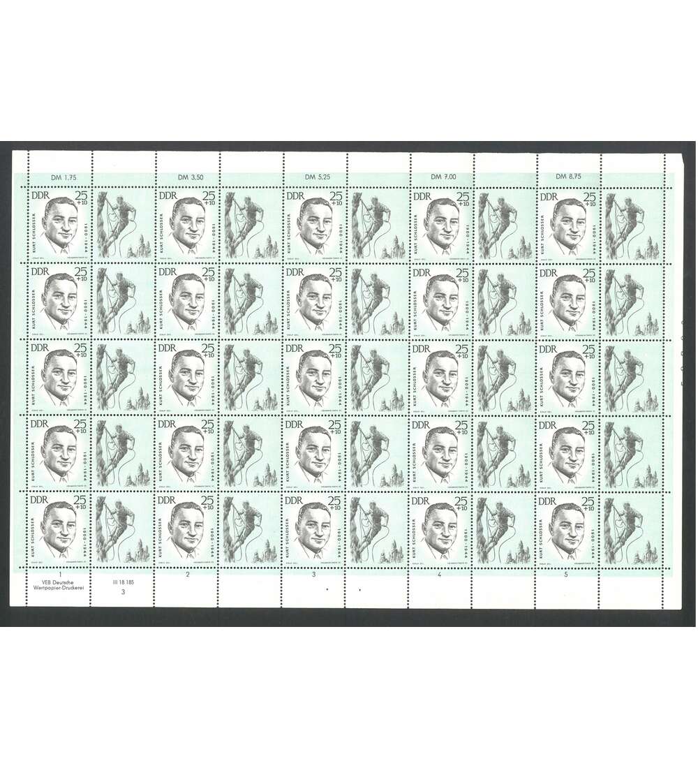   DDR - Zusammendruckbogen Nr. 962 postfrisch 25 Pfennig Sperrwert