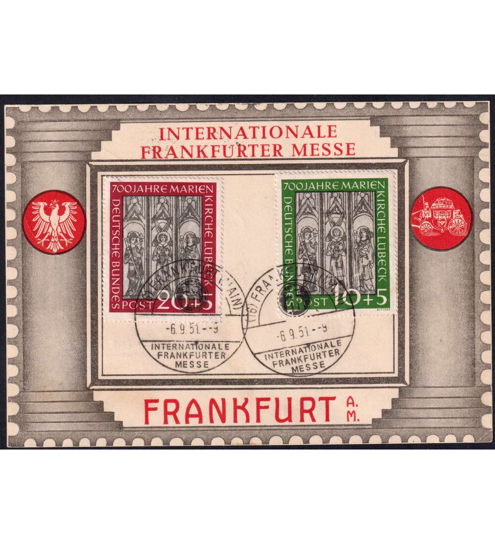 BRD Nr. 139-140 auf Schmuck - Beleg Lbecker Kirchenfenster