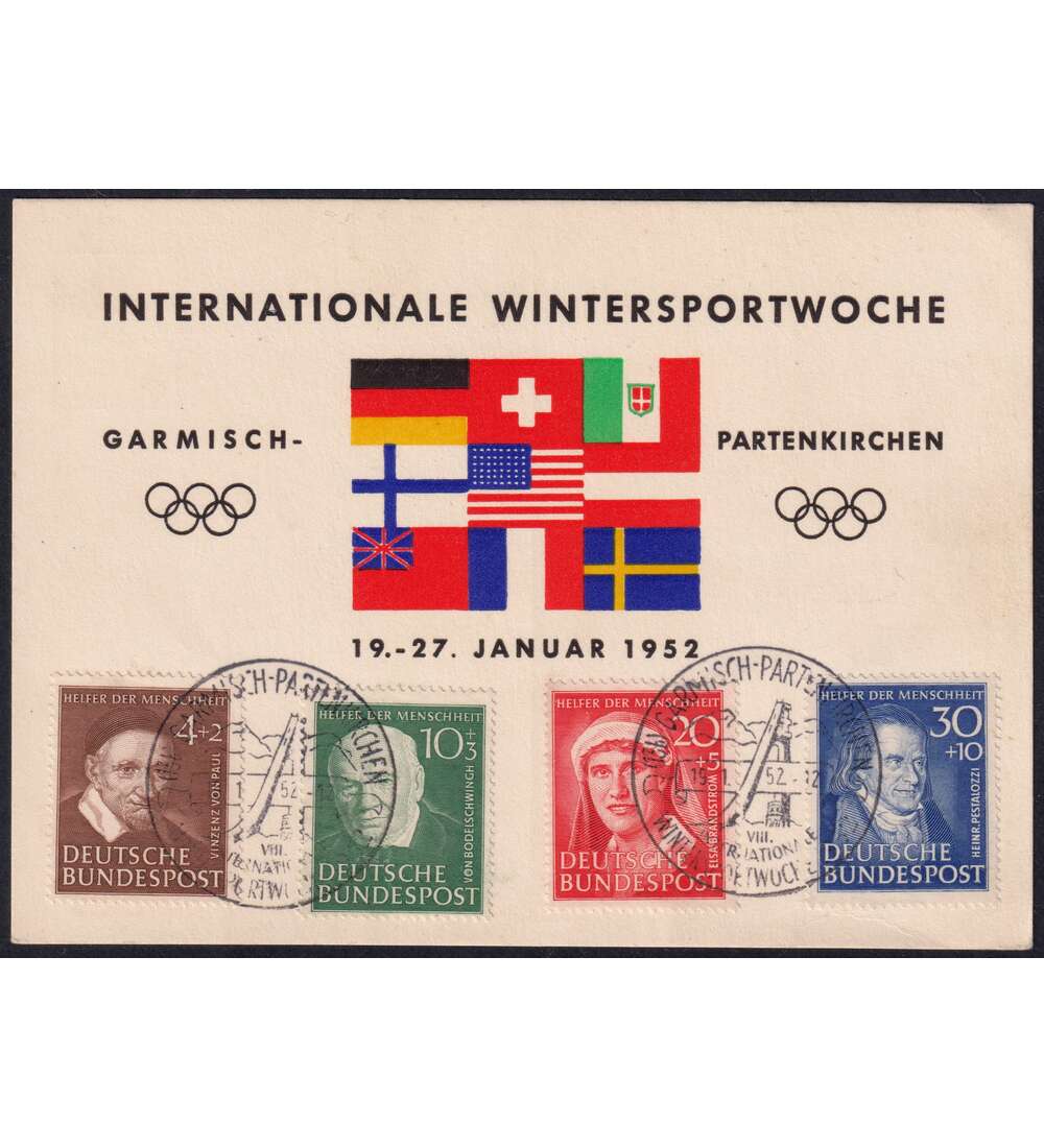 BRD Nr. 143-146 auf Schmuck - Beleg Wohlfahrt 1951