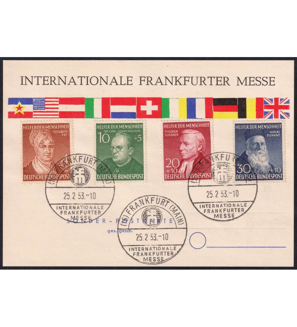   BRD Nr. 156-159 auf Schmuck - Beleg Wohlfahrt 1952