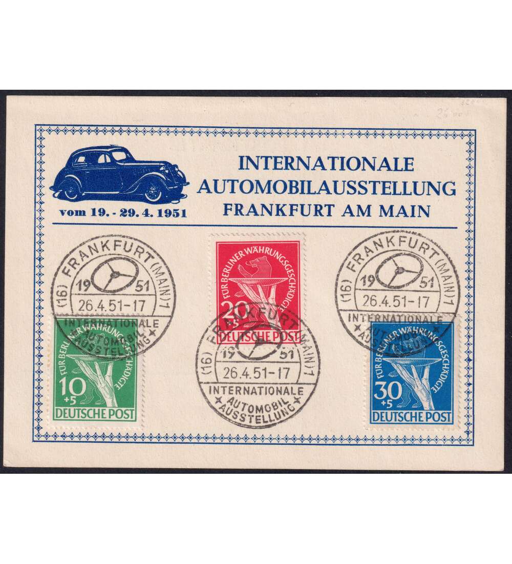 Berlin Nr. 68-70 auf Schmuck - Beleg W�hrungsgesch�digte