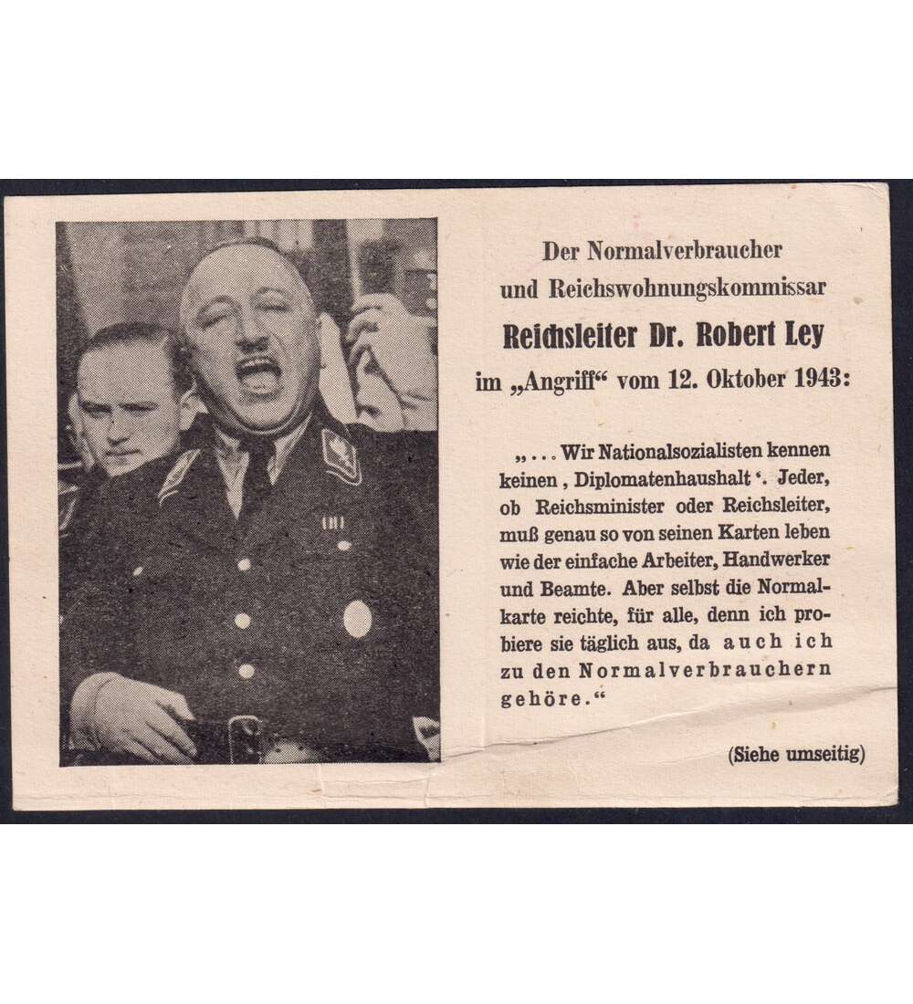 Dt. Reich - Propagandakarte Reichsleiter Dr. Robert Ley