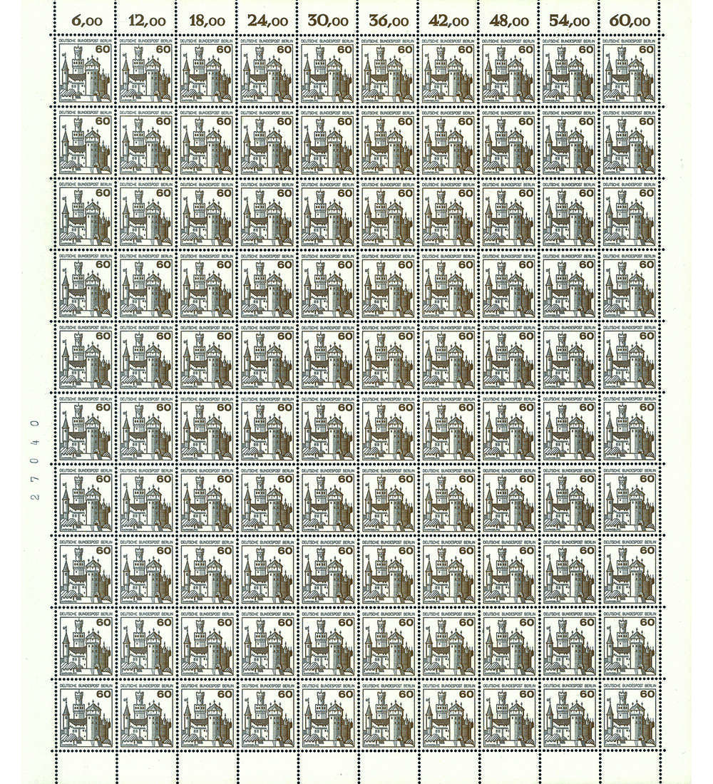 Berlin - Originalbogen Nr. 537 postfrisch Marksburg