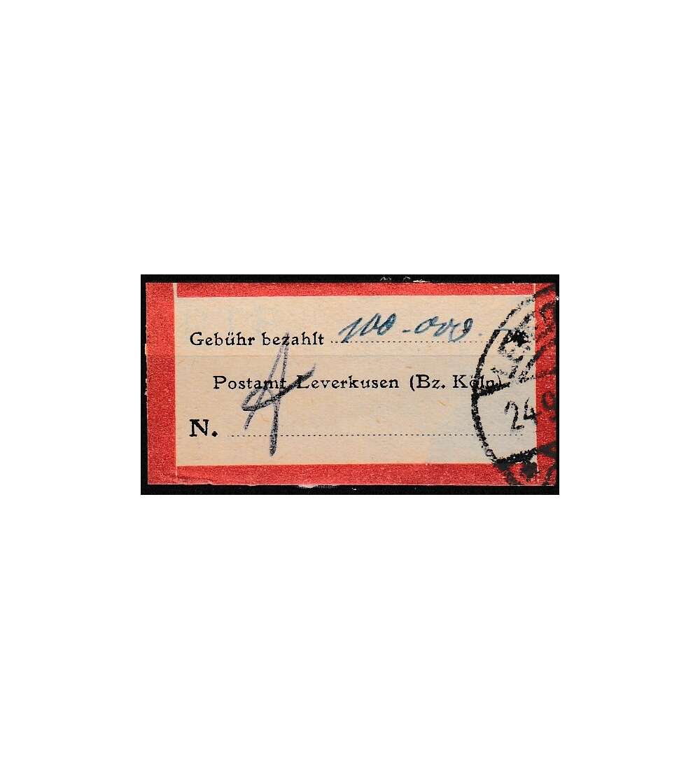 Lokalausgabe Leverkusen Nr. 2 a gestenpelt Gebhrenzettel von 1923