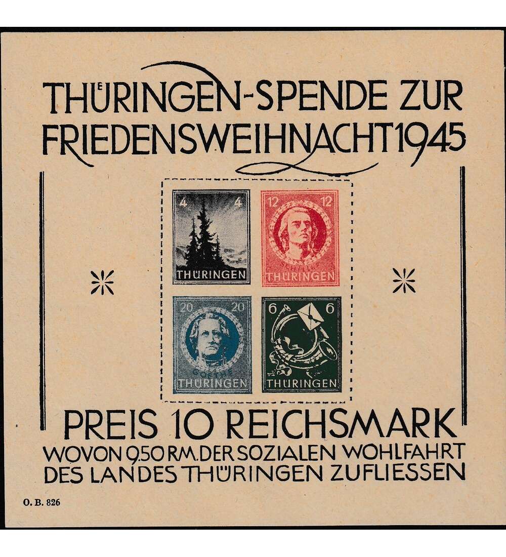 SBZ - Block 2 postfrisch gepr�ft und signiert gro�er Weihnachtsblock