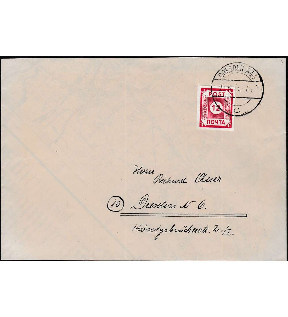 SBZ POTSCHTA-Brief Nr. B I , fr�her Nr. 43 auf Brief gepr�ft und signiert