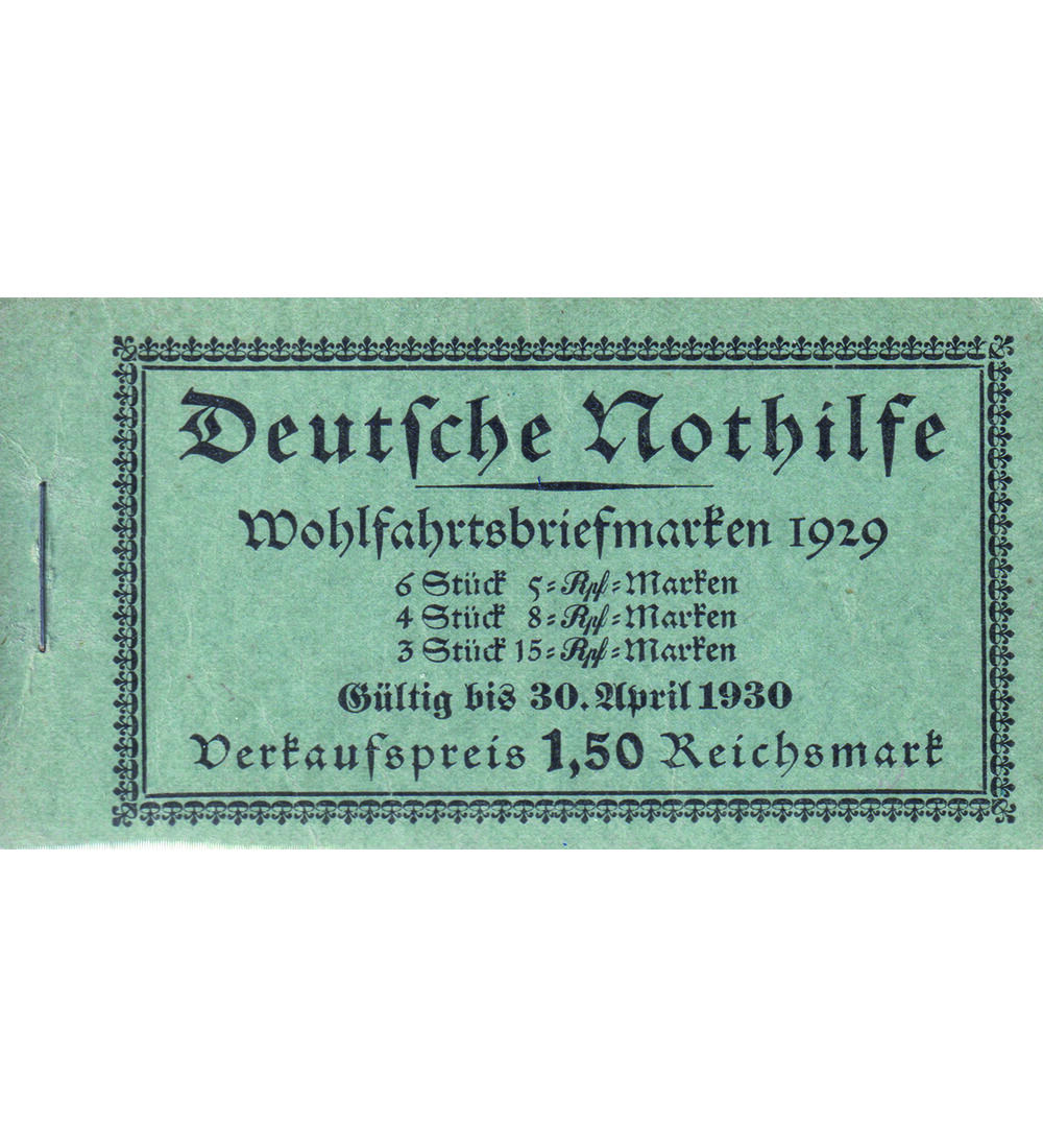 Dt. Reich Markenheftchen Nr. 28.1 postfrisch  Nothilfe 1929