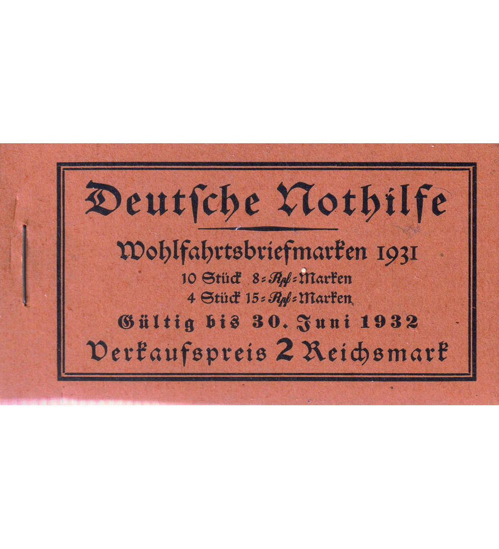 Dt. Reich Markenheftchen Nr. 30.3 postfrisch  Nothilfe (Bauwerke) 1931 