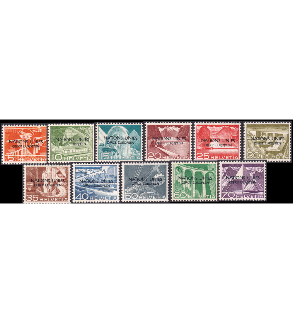 Schweizer Amt ONU/UNO Nr. 1-11 I postfrisch CUROPEEN statt EUROPEEN