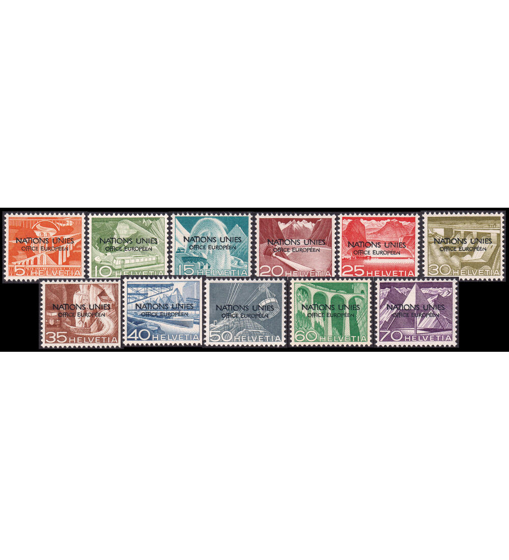 Schweizer Amt ONU/UNO Nr. 1-11 VI postfrisch N von EUROPEEN besch�digt