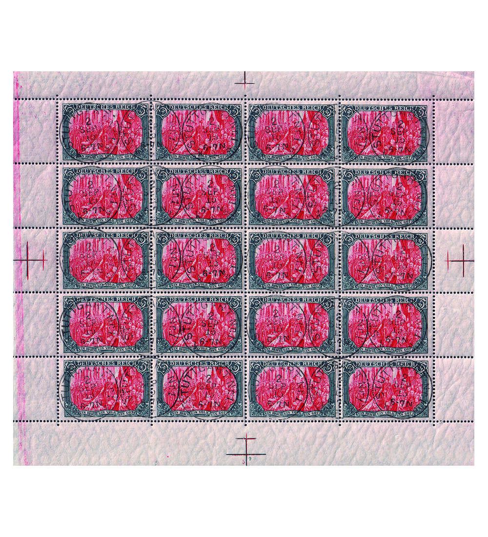 Deutsches Reich - Hchstwert Nr. 97 A I b mit Bogenentwertung Reichsgrndung 1906