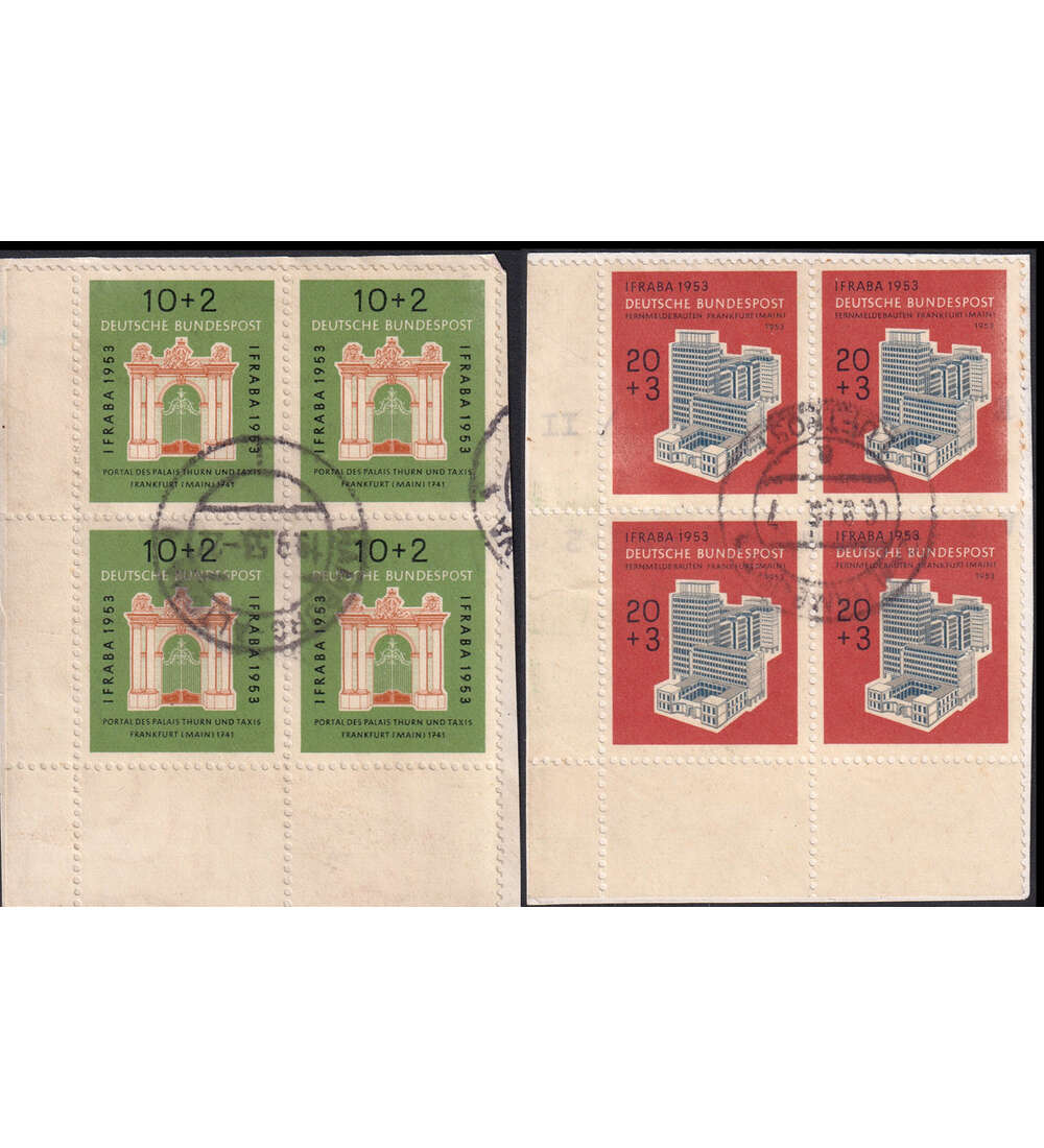 BRD IFRABA 1953 Nr. 171-172 in gestempelten Eckrand - Viererblocks